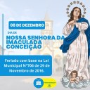 08 de Dezembro: Dia de Nossa Senhora da Conceição