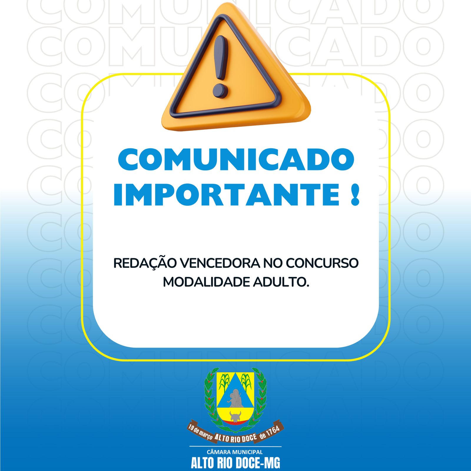 REDAÇÃO VENCEDORA NO CONCURSO MODALIDADE ADULTO